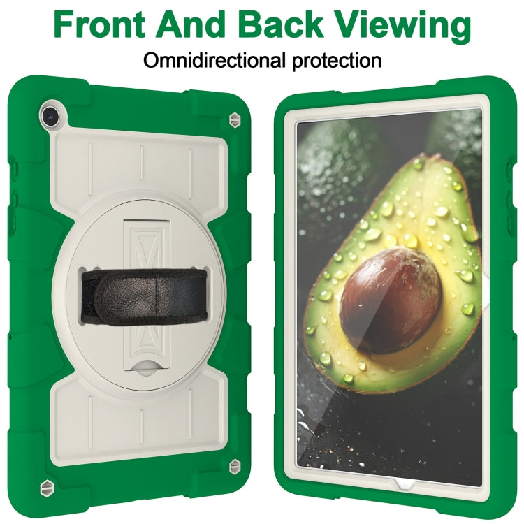 For Samsung Galaxy Tab A9+ Silicone Hybrid PC Shockproof Tablet Case with Shoulder Strap(Classic Green) - Galaxy Tab A9+ by buy2fix | Online Shopping UK | buy2fix