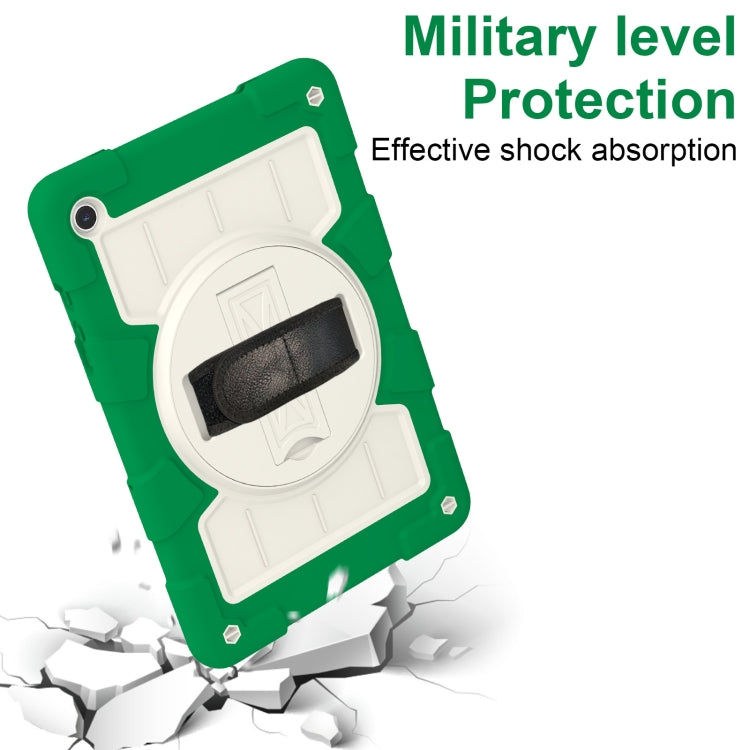 For Samsung Galaxy Tab A9+ Silicone Hybrid PC Shockproof Tablet Case with Shoulder Strap(Classic Green) - Galaxy Tab A9+ by buy2fix | Online Shopping UK | buy2fix