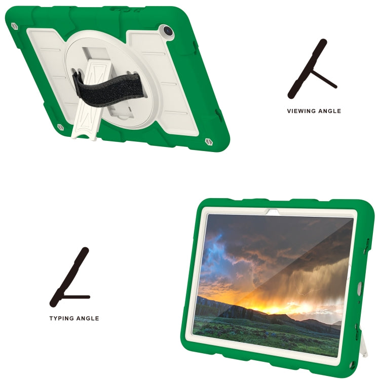 For Samsung Galaxy Tab A9+ Silicone Hybrid PC Shockproof Tablet Case with Shoulder Strap(Classic Green) - Galaxy Tab A9+ by buy2fix | Online Shopping UK | buy2fix