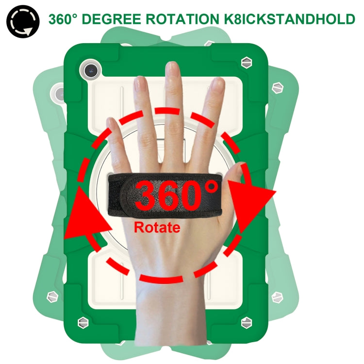 For Samsung Galaxy Tab A9+ Silicone Hybrid PC Shockproof Tablet Case with Shoulder Strap(Classic Green) - Galaxy Tab A9+ by buy2fix | Online Shopping UK | buy2fix