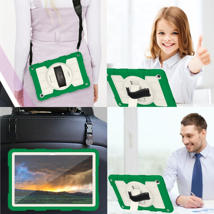 For Samsung Galaxy Tab A9+ Silicone Hybrid PC Shockproof Tablet Case with Shoulder Strap(Classic Green) - Galaxy Tab A9+ by buy2fix | Online Shopping UK | buy2fix