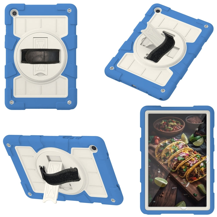 For Samsung Galaxy Tab A9+ Silicone Hybrid PC Shockproof Tablet Case with Shoulder Strap(Azure Blue) - Galaxy Tab A9+ by buy2fix | Online Shopping UK | buy2fix