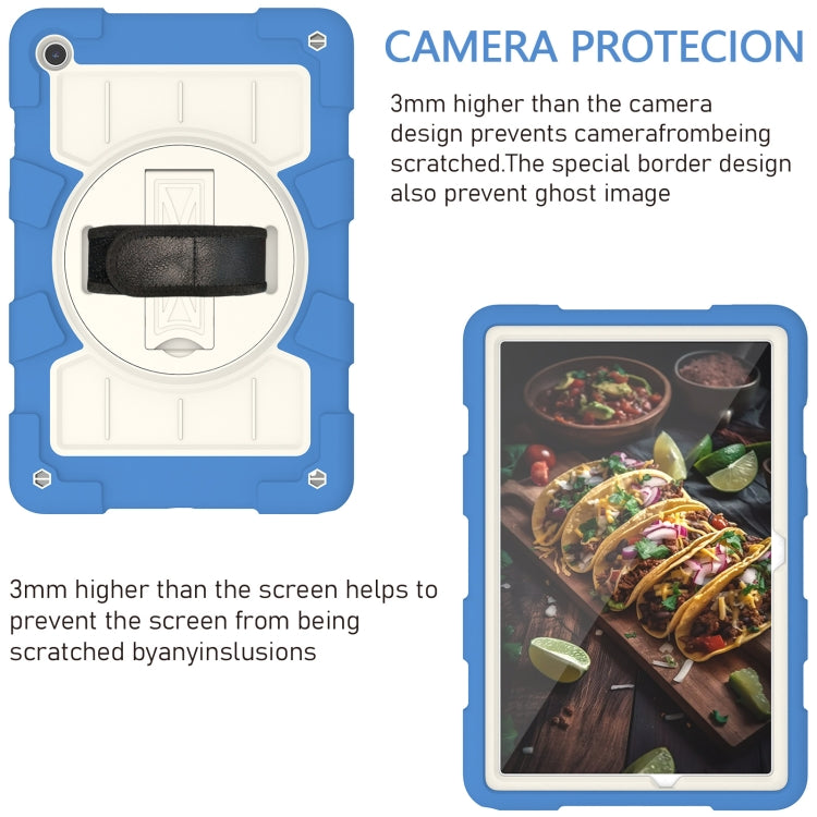 For Samsung Galaxy Tab A9+ Silicone Hybrid PC Shockproof Tablet Case with Shoulder Strap(Azure Blue) - Galaxy Tab A9+ by buy2fix | Online Shopping UK | buy2fix