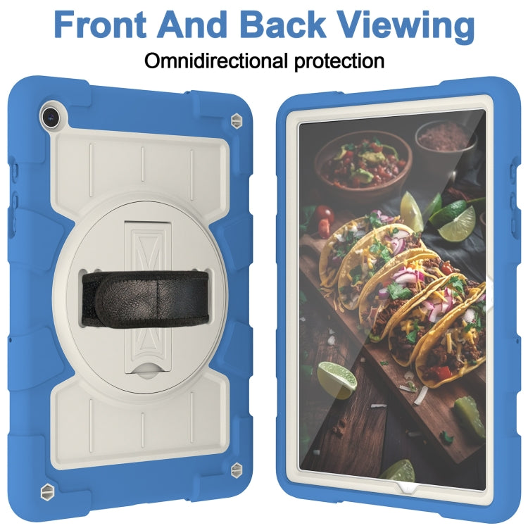 For Samsung Galaxy Tab A9+ Silicone Hybrid PC Shockproof Tablet Case with Shoulder Strap(Azure Blue) - Galaxy Tab A9+ by buy2fix | Online Shopping UK | buy2fix