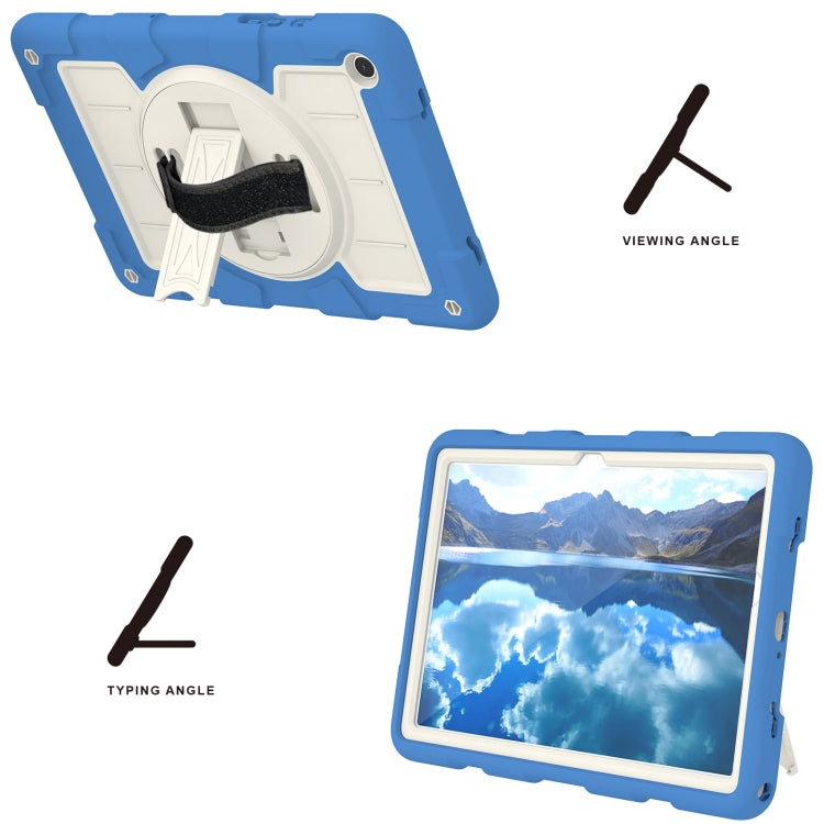 For Samsung Galaxy Tab A9+ Silicone Hybrid PC Shockproof Tablet Case with Shoulder Strap(Azure Blue) - Galaxy Tab A9+ by buy2fix | Online Shopping UK | buy2fix