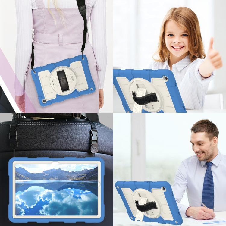 For Samsung Galaxy Tab A9+ Silicone Hybrid PC Shockproof Tablet Case with Shoulder Strap(Azure Blue) - Galaxy Tab A9+ by buy2fix | Online Shopping UK | buy2fix