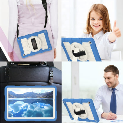 For Samsung Galaxy Tab A9+ Silicone Hybrid PC Shockproof Tablet Case with Shoulder Strap(Azure Blue) - Galaxy Tab A9+ by buy2fix | Online Shopping UK | buy2fix