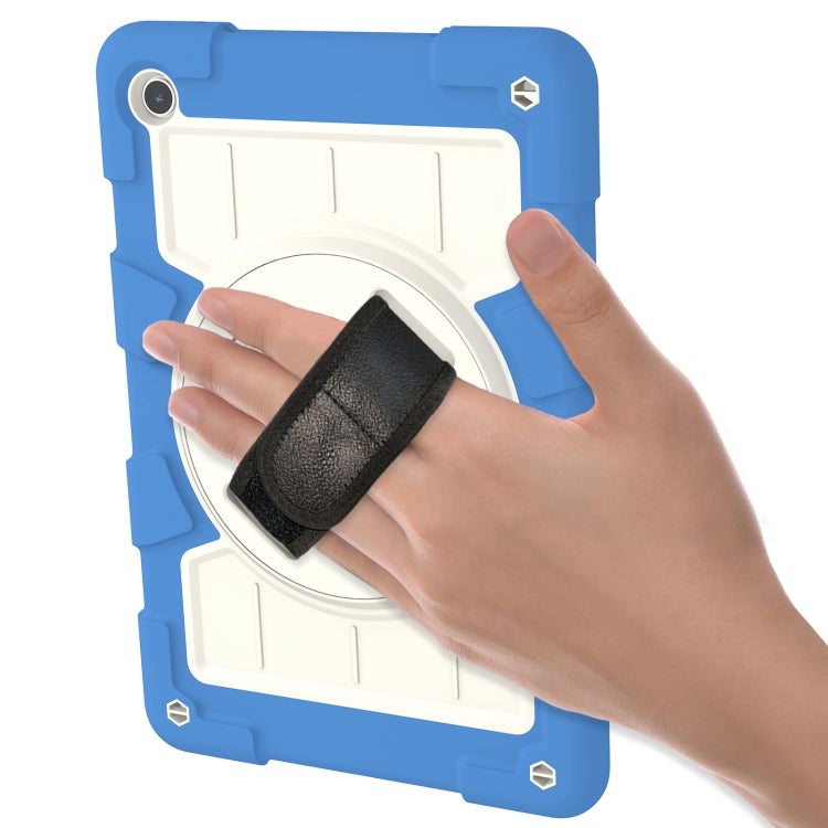 For Samsung Galaxy Tab A9+ Silicone Hybrid PC Shockproof Tablet Case with Shoulder Strap(Azure Blue) - Galaxy Tab A9+ by buy2fix | Online Shopping UK | buy2fix