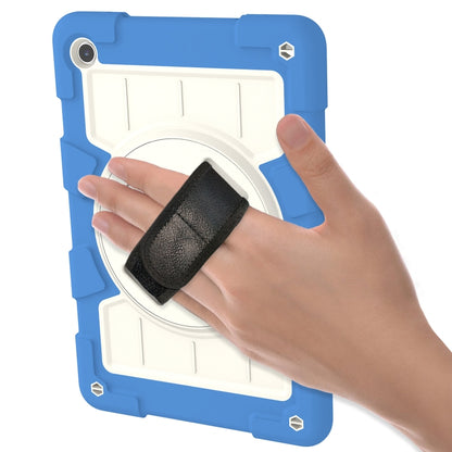 For Samsung Galaxy Tab A9+ Silicone Hybrid PC Shockproof Tablet Case with Shoulder Strap(Azure Blue) - Galaxy Tab A9+ by buy2fix | Online Shopping UK | buy2fix