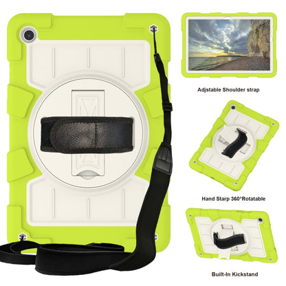For Samsung Galaxy Tab A9+ Silicone Hybrid PC Shockproof Tablet Case with Shoulder Strap(Love Birds Green) - Galaxy Tab A9+ by buy2fix | Online Shopping UK | buy2fix