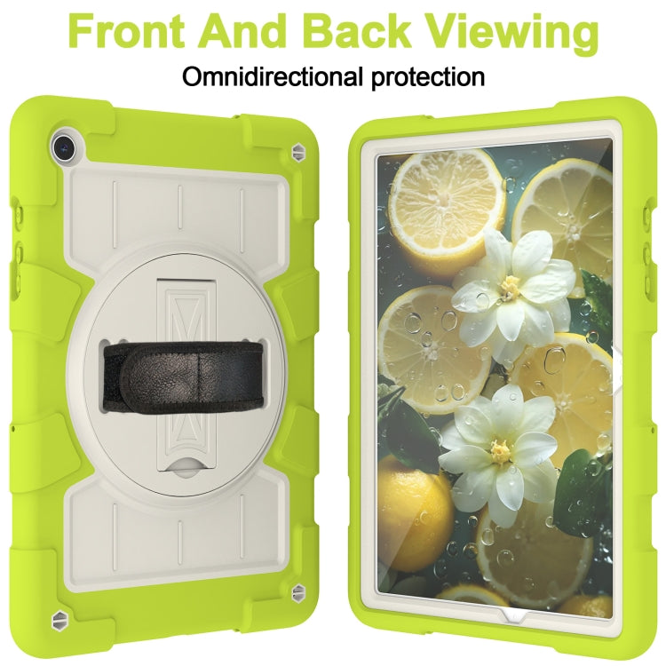 For Samsung Galaxy Tab A9+ Silicone Hybrid PC Shockproof Tablet Case with Shoulder Strap(Love Birds Green) - Galaxy Tab A9+ by buy2fix | Online Shopping UK | buy2fix