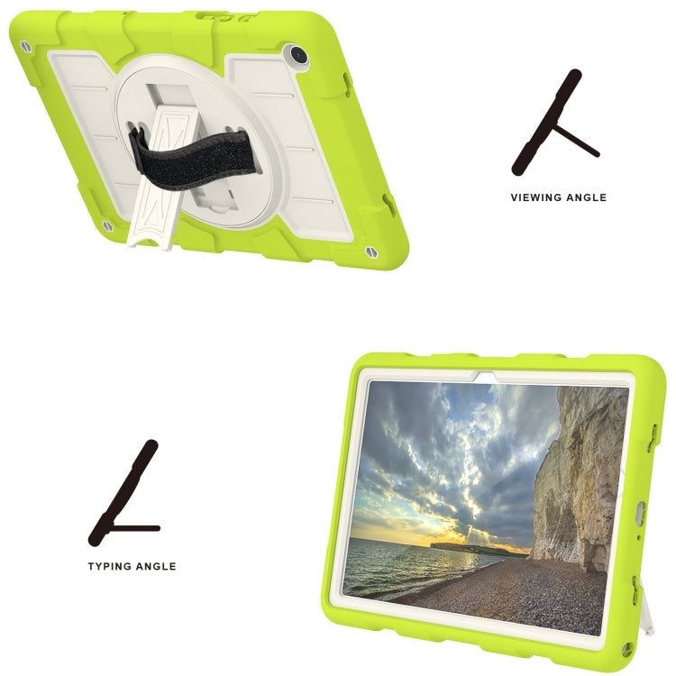 For Samsung Galaxy Tab A9+ Silicone Hybrid PC Shockproof Tablet Case with Shoulder Strap(Love Birds Green) - Galaxy Tab A9+ by buy2fix | Online Shopping UK | buy2fix
