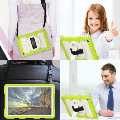 For Samsung Galaxy Tab A9+ Silicone Hybrid PC Shockproof Tablet Case with Shoulder Strap(Love Birds Green) - Galaxy Tab A9+ by buy2fix | Online Shopping UK | buy2fix