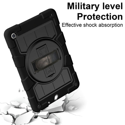 For Samsung Galaxy Tab A9+ Silicone Hybrid PC Shockproof Tablet Case with Shoulder Strap(Black) - Galaxy Tab A9+ by buy2fix | Online Shopping UK | buy2fix