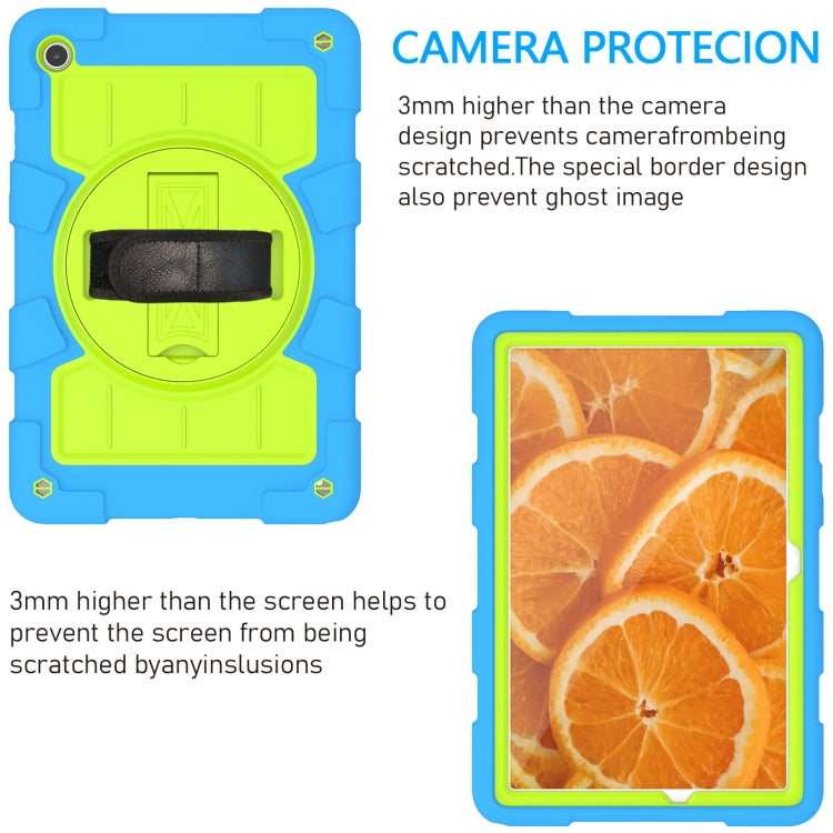 For Samsung Galaxy Tab A9+ Silicone Hybrid PC Shockproof Tablet Case with Shoulder Strap(Bluish-Green) - Galaxy Tab A9+ by buy2fix | Online Shopping UK | buy2fix