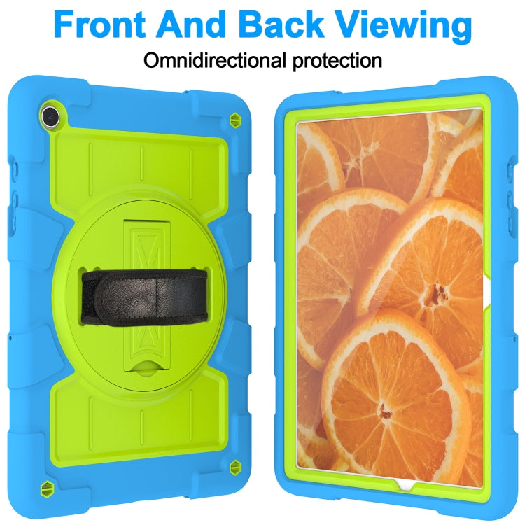 For Samsung Galaxy Tab A9+ Silicone Hybrid PC Shockproof Tablet Case with Shoulder Strap(Bluish-Green) - Galaxy Tab A9+ by buy2fix | Online Shopping UK | buy2fix