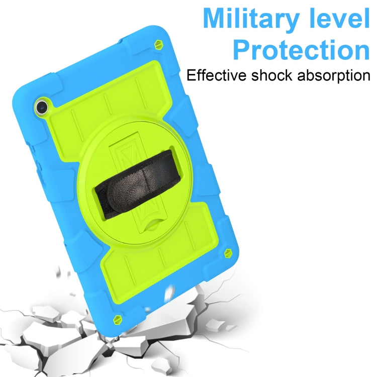 For Samsung Galaxy Tab A9+ Silicone Hybrid PC Shockproof Tablet Case with Shoulder Strap(Bluish-Green) - Galaxy Tab A9+ by buy2fix | Online Shopping UK | buy2fix
