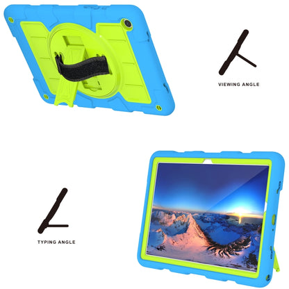 For Samsung Galaxy Tab A9+ Silicone Hybrid PC Shockproof Tablet Case with Shoulder Strap(Bluish-Green) - Galaxy Tab A9+ by buy2fix | Online Shopping UK | buy2fix