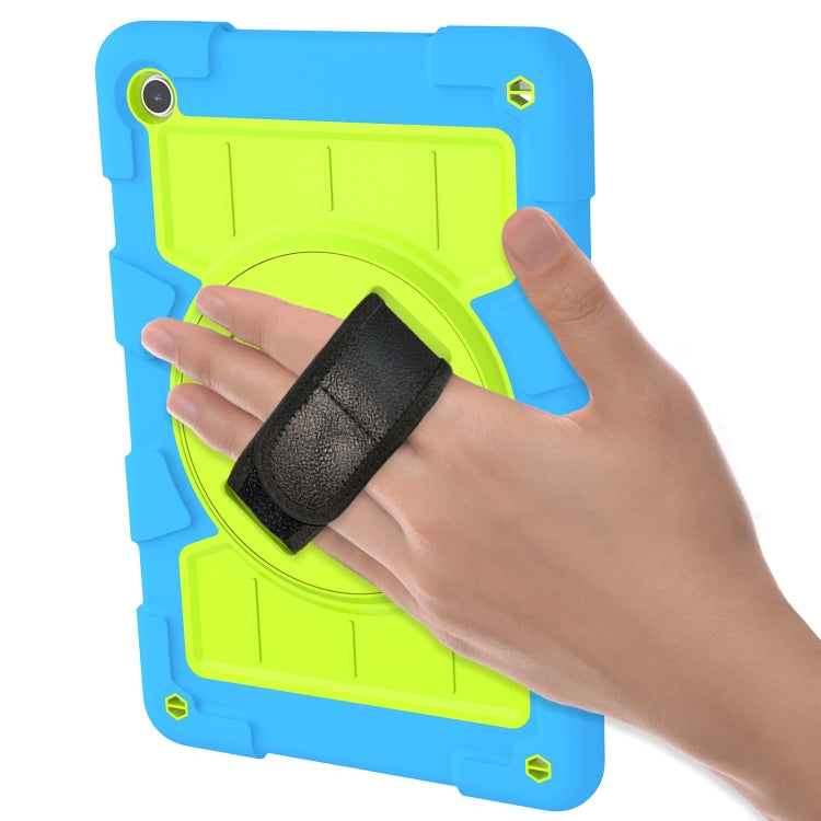 For Samsung Galaxy Tab A9+ Silicone Hybrid PC Shockproof Tablet Case with Shoulder Strap(Bluish-Green) - Galaxy Tab A9+ by buy2fix | Online Shopping UK | buy2fix