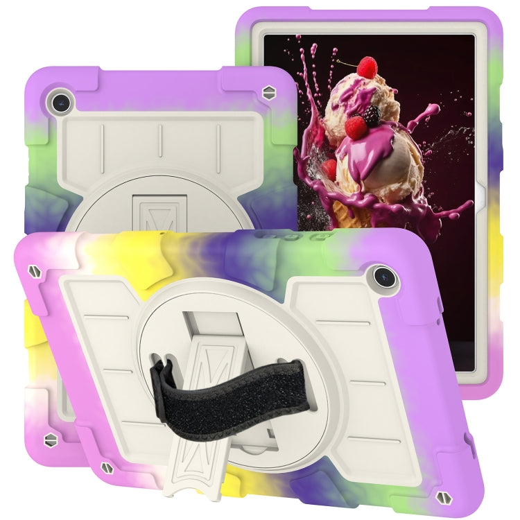 For Samsung Galaxy Tab A9+ Silicone Hybrid PC Shockproof Tablet Case with Shoulder Strap(Colorful Purple) - Galaxy Tab A9+ by buy2fix | Online Shopping UK | buy2fix