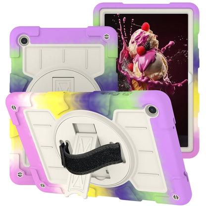 For Samsung Galaxy Tab A9+ Silicone Hybrid PC Shockproof Tablet Case with Shoulder Strap(Colorful Purple) - Galaxy Tab A9+ by buy2fix | Online Shopping UK | buy2fix