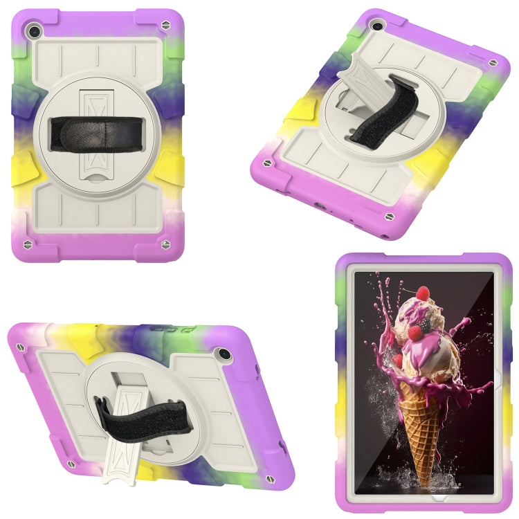 For Samsung Galaxy Tab A9+ Silicone Hybrid PC Shockproof Tablet Case with Shoulder Strap(Colorful Purple) - Galaxy Tab A9+ by buy2fix | Online Shopping UK | buy2fix