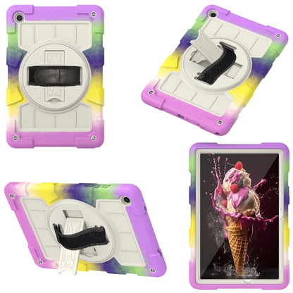 For Samsung Galaxy Tab A9+ Silicone Hybrid PC Shockproof Tablet Case with Shoulder Strap(Colorful Purple) - Galaxy Tab A9+ by buy2fix | Online Shopping UK | buy2fix