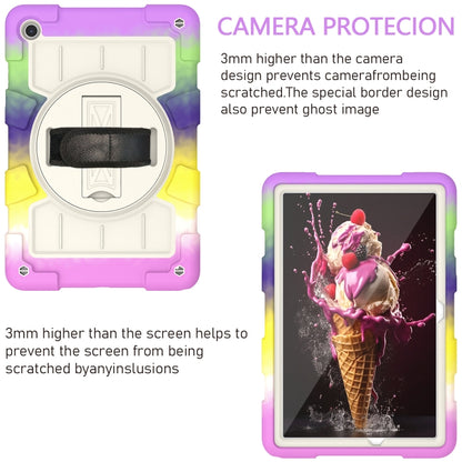 For Samsung Galaxy Tab A9+ Silicone Hybrid PC Shockproof Tablet Case with Shoulder Strap(Colorful Purple) - Galaxy Tab A9+ by buy2fix | Online Shopping UK | buy2fix