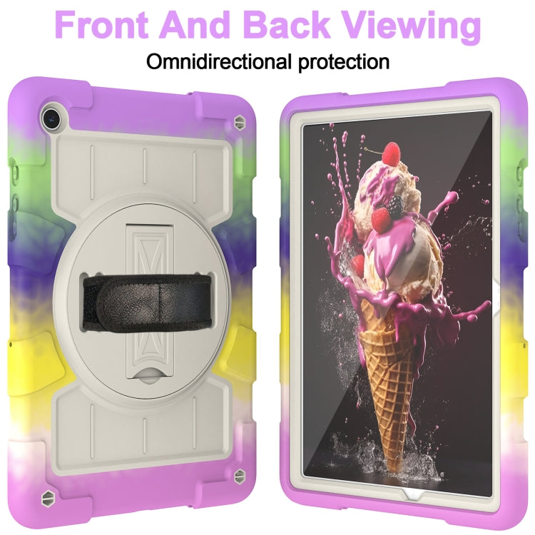 For Samsung Galaxy Tab A9+ Silicone Hybrid PC Shockproof Tablet Case with Shoulder Strap(Colorful Purple) - Galaxy Tab A9+ by buy2fix | Online Shopping UK | buy2fix