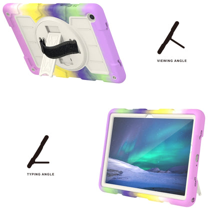 For Samsung Galaxy Tab A9+ Silicone Hybrid PC Shockproof Tablet Case with Shoulder Strap(Colorful Purple) - Galaxy Tab A9+ by buy2fix | Online Shopping UK | buy2fix