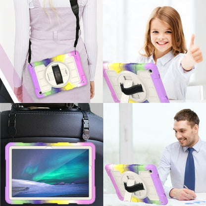 For Samsung Galaxy Tab A9+ Silicone Hybrid PC Shockproof Tablet Case with Shoulder Strap(Colorful Purple) - Galaxy Tab A9+ by buy2fix | Online Shopping UK | buy2fix