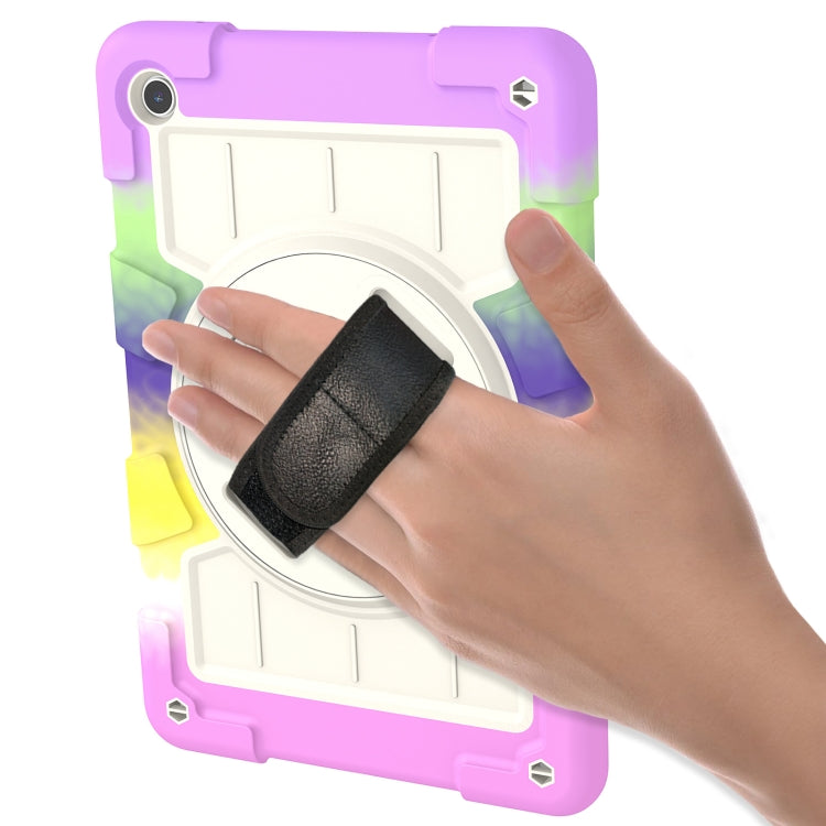 For Samsung Galaxy Tab A9+ Silicone Hybrid PC Shockproof Tablet Case with Shoulder Strap(Colorful Purple) - Galaxy Tab A9+ by buy2fix | Online Shopping UK | buy2fix