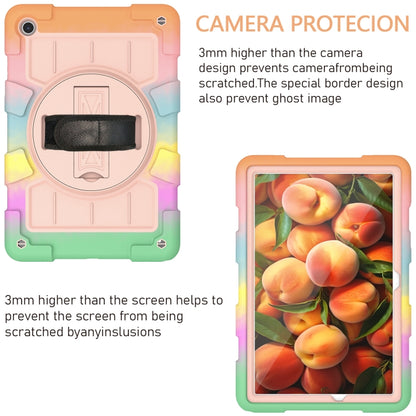 For Samsung Galaxy Tab A9+ Silicone Hybrid PC Shockproof Tablet Case with Shoulder Strap(Colorful Gold) - Galaxy Tab A9+ by buy2fix | Online Shopping UK | buy2fix