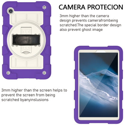 For Samsung Galaxy Tab A9 X110/X115 Silicone Hybrid PC Shockproof Tablet Case with Shoulder Strap(Catharanthus Roseus) - Galaxy Tab A9 by buy2fix | Online Shopping UK | buy2fix