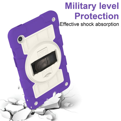 For Samsung Galaxy Tab A9 X110/X115 Silicone Hybrid PC Shockproof Tablet Case with Shoulder Strap(Catharanthus Roseus) - Galaxy Tab A9 by buy2fix | Online Shopping UK | buy2fix