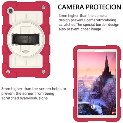 For Samsung Galaxy Tab A9 X110/X115 Silicone Hybrid PC Shockproof Tablet Case with Shoulder Strap(Feifan Magenta) - Galaxy Tab A9 by buy2fix | Online Shopping UK | buy2fix