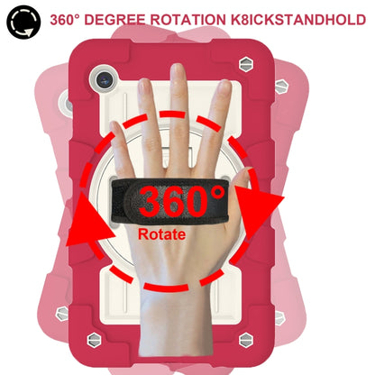 For Samsung Galaxy Tab A9 X110/X115 Silicone Hybrid PC Shockproof Tablet Case with Shoulder Strap(Feifan Magenta) - Galaxy Tab A9 by buy2fix | Online Shopping UK | buy2fix