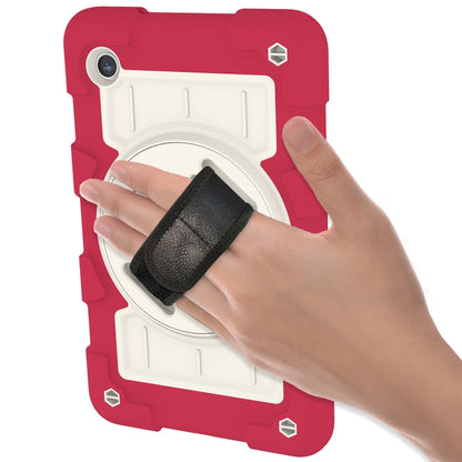 For Samsung Galaxy Tab A9 X110/X115 Silicone Hybrid PC Shockproof Tablet Case with Shoulder Strap(Feifan Magenta) - Galaxy Tab A9 by buy2fix | Online Shopping UK | buy2fix