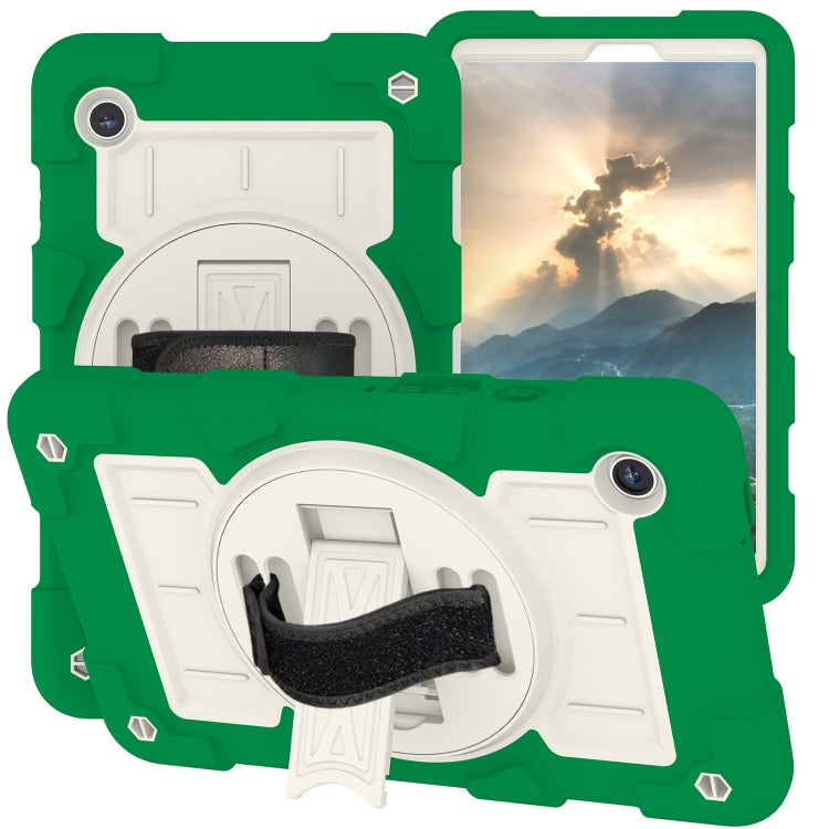 For Samsung Galaxy Tab A9 X110/X115 Silicone Hybrid PC Shockproof Tablet Case with Shoulder Strap(Classic Green) - Galaxy Tab A9 by buy2fix | Online Shopping UK | buy2fix