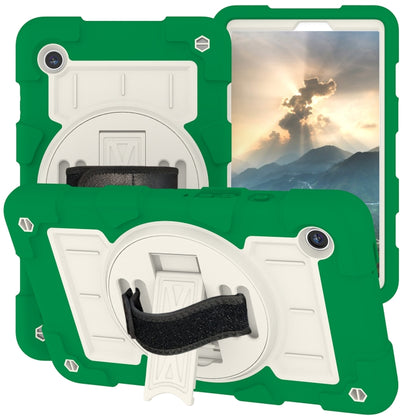 For Samsung Galaxy Tab A9 X110/X115 Silicone Hybrid PC Shockproof Tablet Case with Shoulder Strap(Classic Green) - Galaxy Tab A9 by buy2fix | Online Shopping UK | buy2fix