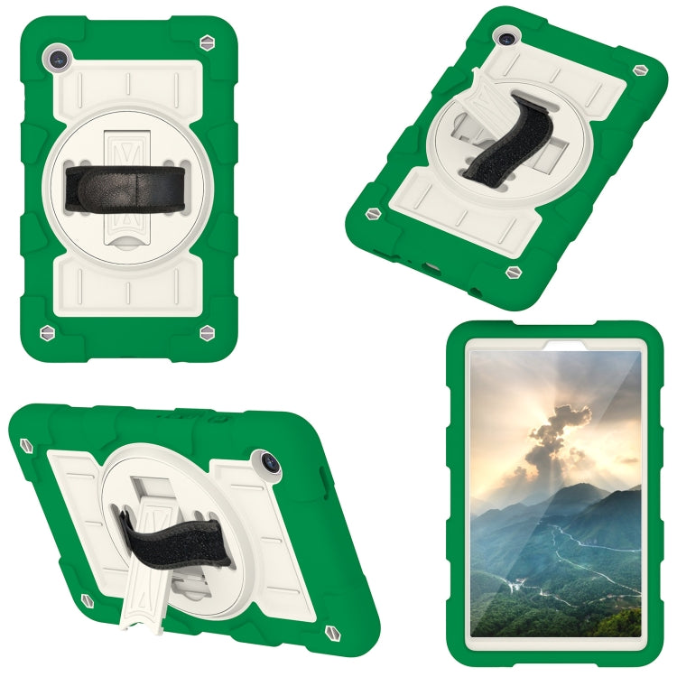 For Samsung Galaxy Tab A9 X110/X115 Silicone Hybrid PC Shockproof Tablet Case with Shoulder Strap(Classic Green) - Galaxy Tab A9 by buy2fix | Online Shopping UK | buy2fix