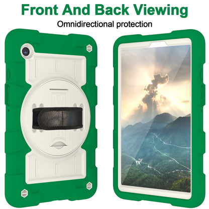 For Samsung Galaxy Tab A9 X110/X115 Silicone Hybrid PC Shockproof Tablet Case with Shoulder Strap(Classic Green) - Galaxy Tab A9 by buy2fix | Online Shopping UK | buy2fix