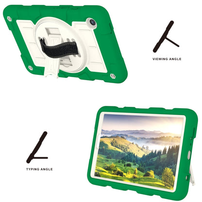For Samsung Galaxy Tab A9 X110/X115 Silicone Hybrid PC Shockproof Tablet Case with Shoulder Strap(Classic Green) - Galaxy Tab A9 by buy2fix | Online Shopping UK | buy2fix