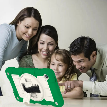 For Samsung Galaxy Tab A9 X110/X115 Silicone Hybrid PC Shockproof Tablet Case with Shoulder Strap(Classic Green) - Galaxy Tab A9 by buy2fix | Online Shopping UK | buy2fix