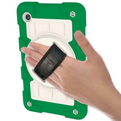 For Samsung Galaxy Tab A9 X110/X115 Silicone Hybrid PC Shockproof Tablet Case with Shoulder Strap(Classic Green) - Galaxy Tab A9 by buy2fix | Online Shopping UK | buy2fix