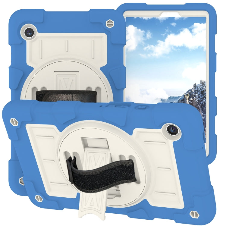 For Samsung Galaxy Tab A9 X110/X115 Silicone Hybrid PC Shockproof Tablet Case with Shoulder Strap(Azure Blue) - Galaxy Tab A9 by buy2fix | Online Shopping UK | buy2fix