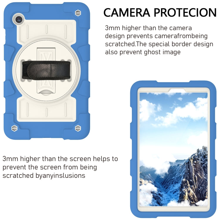 For Samsung Galaxy Tab A9 X110/X115 Silicone Hybrid PC Shockproof Tablet Case with Shoulder Strap(Azure Blue) - Galaxy Tab A9 by buy2fix | Online Shopping UK | buy2fix