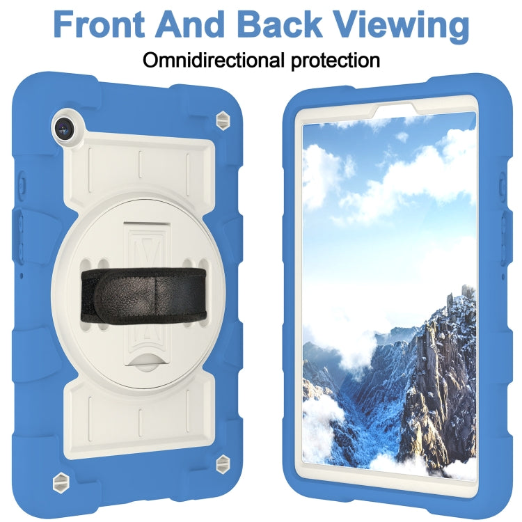 For Samsung Galaxy Tab A9 X110/X115 Silicone Hybrid PC Shockproof Tablet Case with Shoulder Strap(Azure Blue) - Galaxy Tab A9 by buy2fix | Online Shopping UK | buy2fix