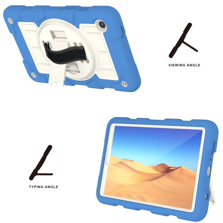 For Samsung Galaxy Tab A9 X110/X115 Silicone Hybrid PC Shockproof Tablet Case with Shoulder Strap(Azure Blue) - Galaxy Tab A9 by buy2fix | Online Shopping UK | buy2fix