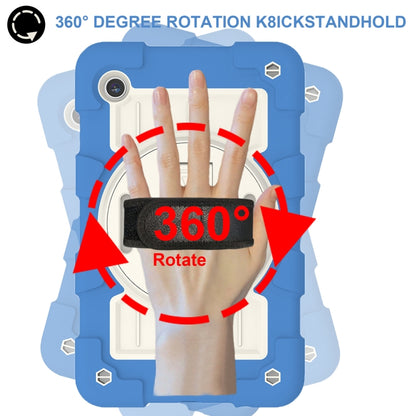 For Samsung Galaxy Tab A9 X110/X115 Silicone Hybrid PC Shockproof Tablet Case with Shoulder Strap(Azure Blue) - Galaxy Tab A9 by buy2fix | Online Shopping UK | buy2fix